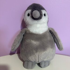 Adorable Gray and White Penguin Plush by destination nation
